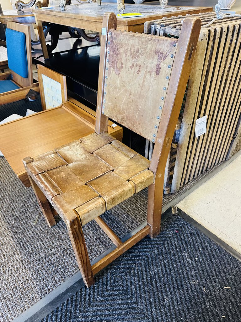 Leather Woven Dining Chair