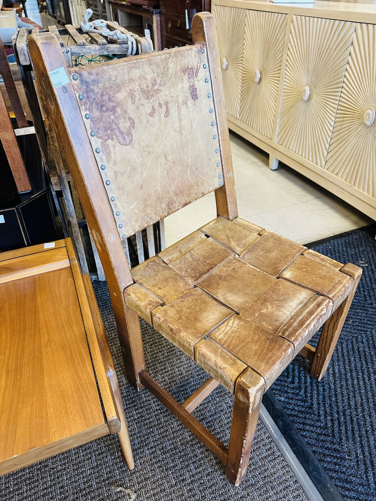 Leather Woven Dining Chair