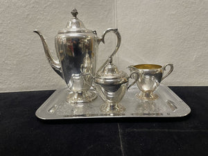 Rogers Brothers Silver Plate Nickle 4 Pcs Coffee Service Set