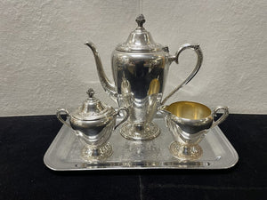 Rogers Brothers Silver Plate Nickle 4 Pcs Coffee Service Set