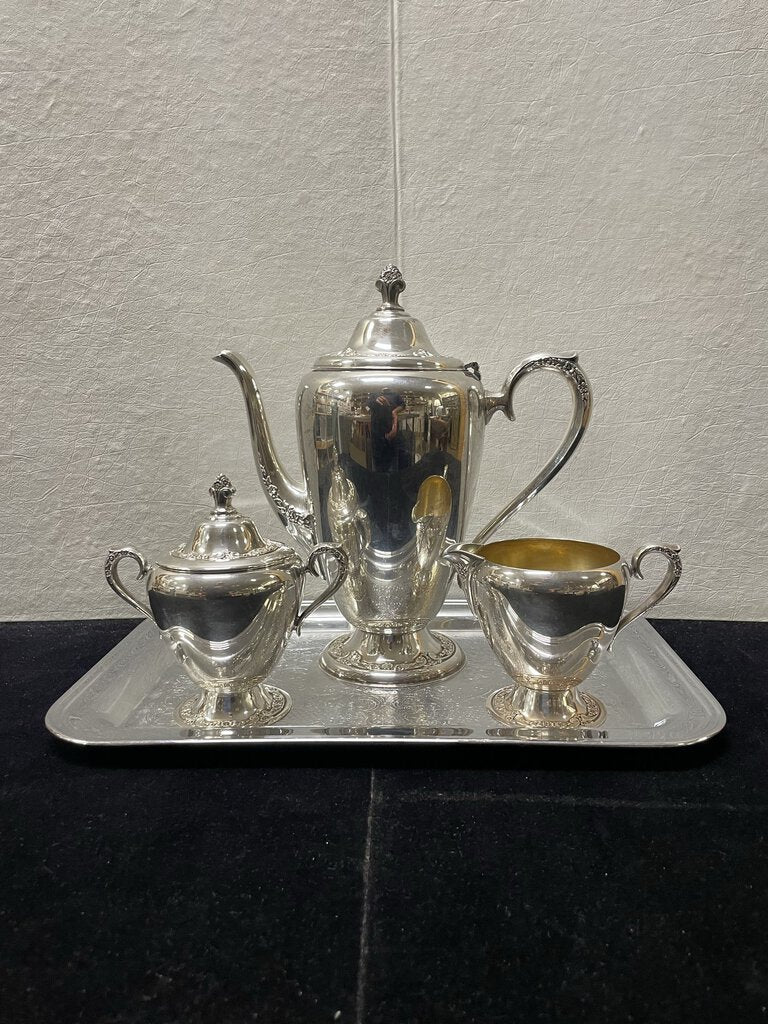 Rogers Brothers Silver Plate Nickle 4 Pcs Coffee Service Set