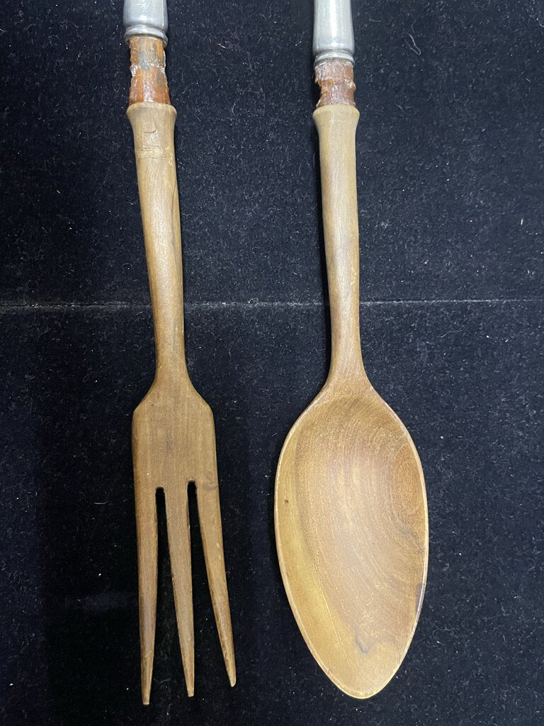 American Sterling Handle Acacia Wood Salad Tong Set (2 Pcs)