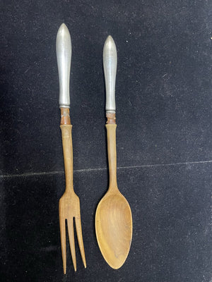 American Sterling Handle Acacia Wood Salad Tong Set (2 Pcs)