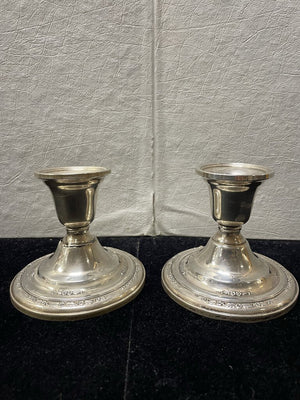 International Silver Co. Courtship N251 Weighted Candle Stick Holders (PAIR)