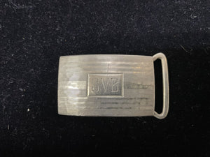 Vintage Hand Hammered Sterling Silver Belt Buckle Monogrammed SVB