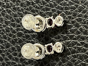 Diamond & Ruby Earrings Set in White Gold 3.30g E/R's Pt SXP/TXLP