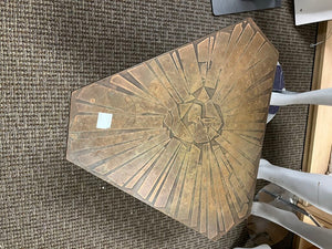 G. Urso Italian Etched Brass Top Side Tables (pair)