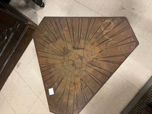 G. Urso Italian Etched Brass Top Side Tables (pair)