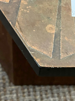 G. Urso Italian Etched Brass Top Side Tables (pair)