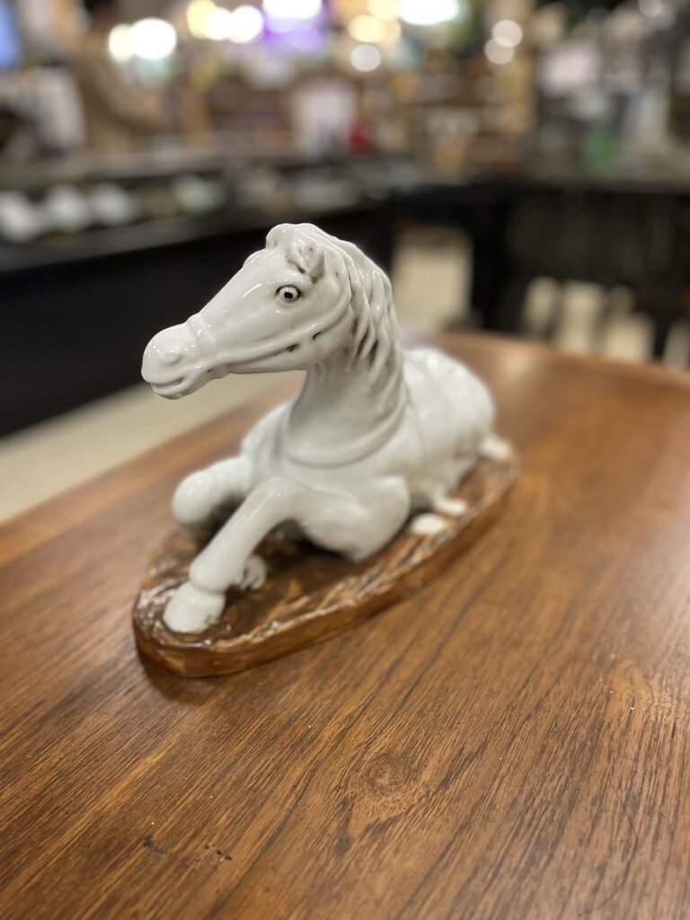 Beswick Style White Porcelain Mare Lying