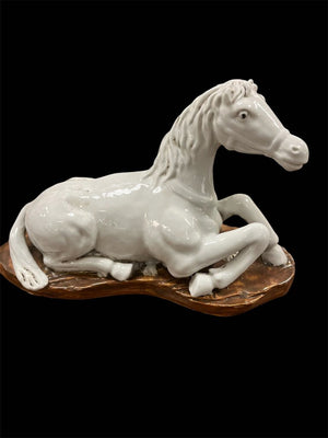 Beswick Style White Porcelain Mare Lying