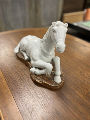 Beswick Style White Porcelain Mare Lying