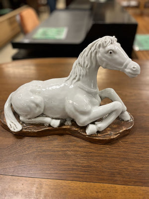 Beswick Style White Porcelain Mare Lying