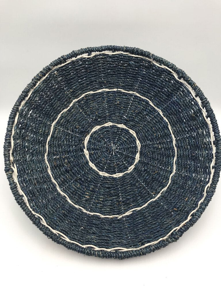 Woven Rattan Blue Basket