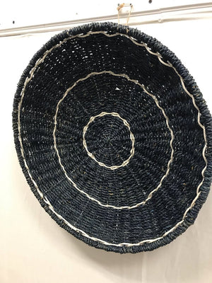 Woven Rattan Blue Basket