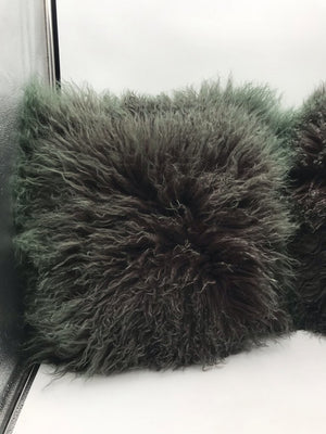 Green/Brown Fuzzy Soft Pillow Pair