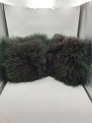 Green/Brown Fuzzy Soft Pillow Pair