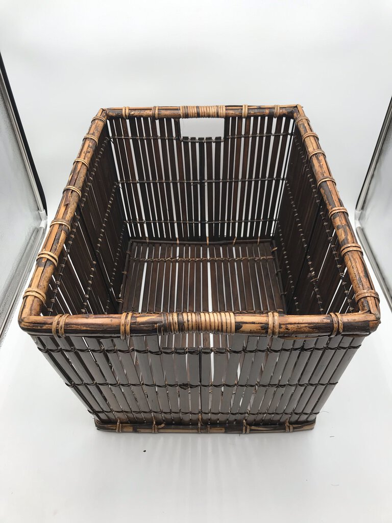 Dark Brown Wicker Bamboo Basket 16x22