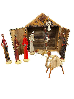 Maasai Nativity Scene Handmade Kenya 12 Piece Set