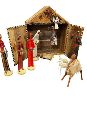 Maasai Nativity Scene Handmade Kenya 12 Piece Set