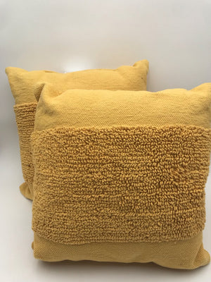 Yellow Cotton Pillow Pair 18x18