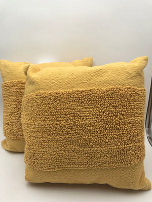 Yellow Cotton Pillow Pair 18x18