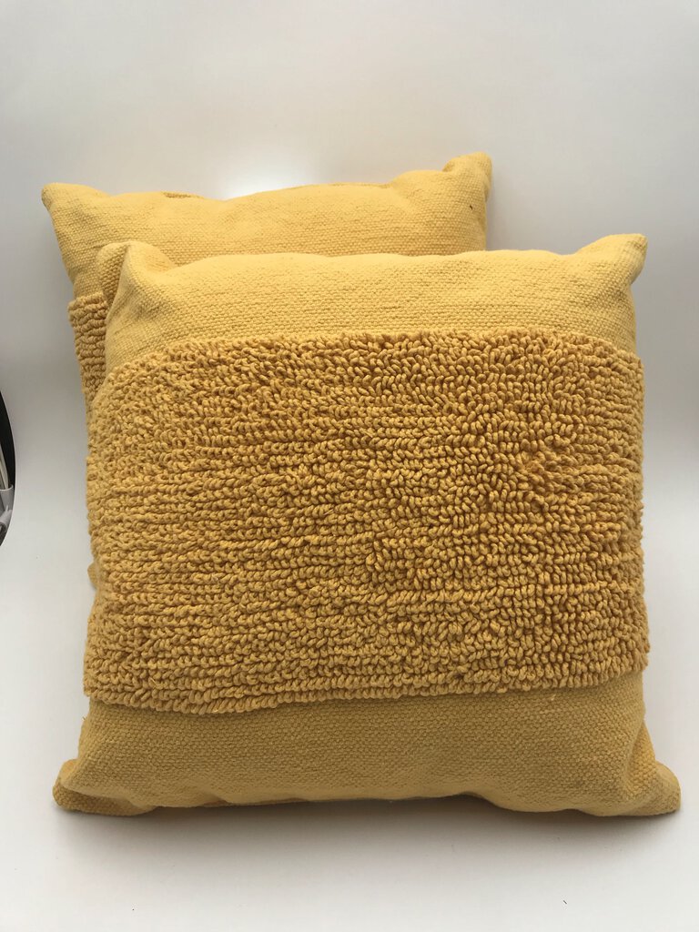 Yellow Cotton Pillow Pair 18x18