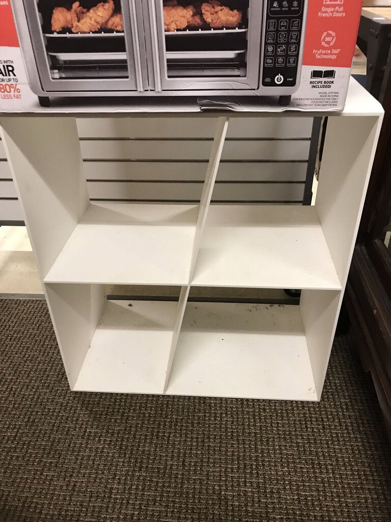 White Abstract 4 Shelf Cubby 25x29x15