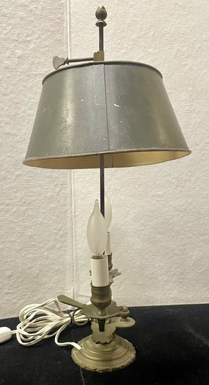 Brass French Style Bouillotte Adjustable Shade Table Lamp