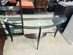 Glass Top Demi Lune Console Table 54x15x29