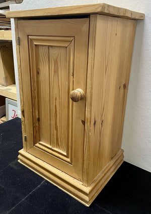 Small Unfinished Natural Pine Accent Table Cabinet