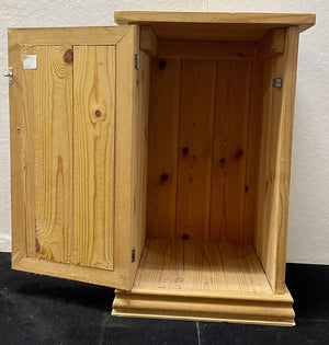 Small Unfinished Natural Pine Accent Table Cabinet