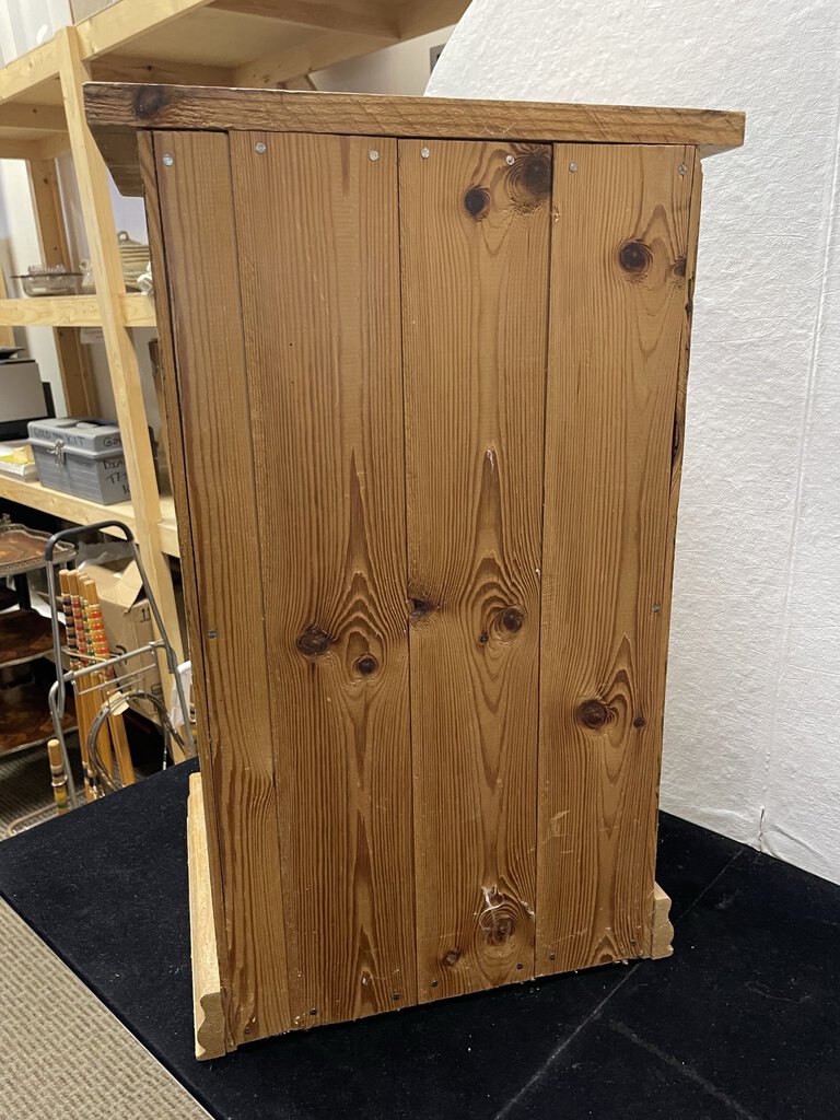 Small Unfinished Natural Pine Accent Table Cabinet