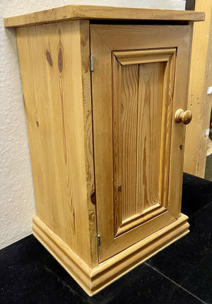 Small Unfinished Natural Pine Accent Table Cabinet