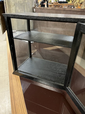 Black Wood & Glass Display Case 16x16x10