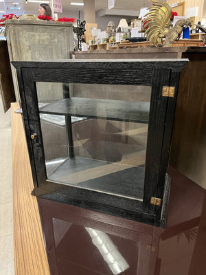 Black Wood & Glass Display Case 16x16x10