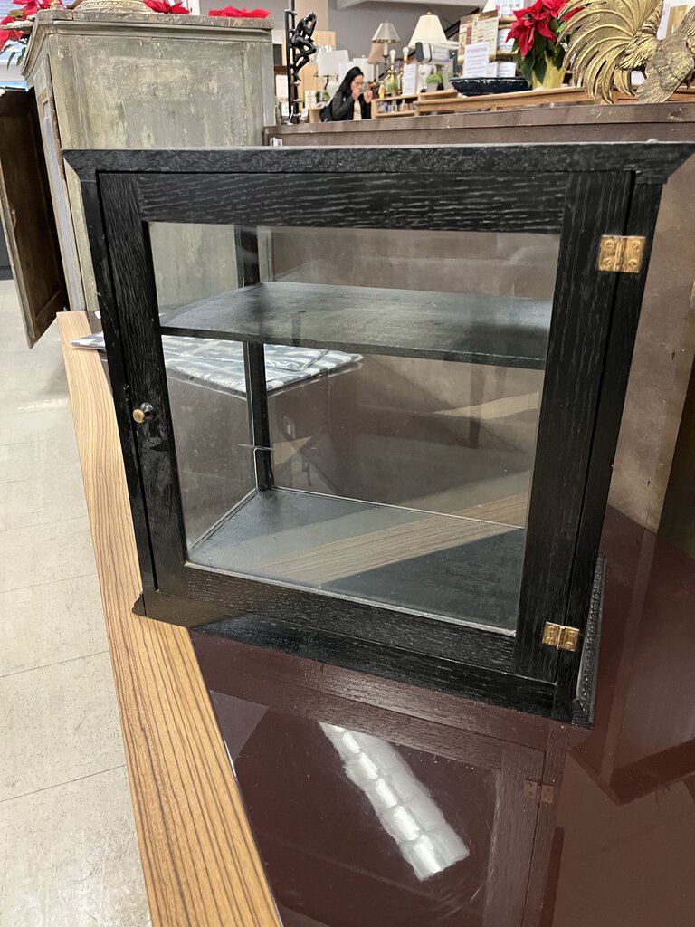 Black Wood & Glass Display Case 16x16x10