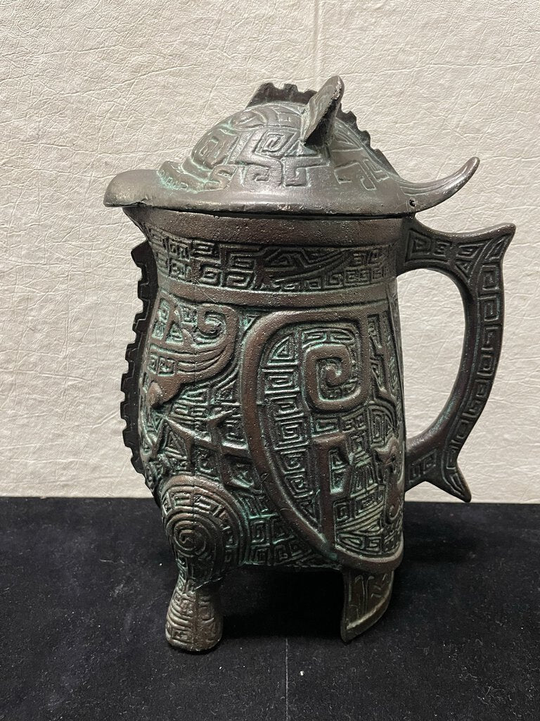 James Mont 1960's Inspired Cast Metal Owl Hinged Pitcher (Reproduction)