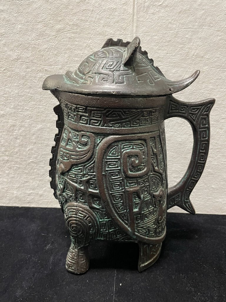 James Mont 1960's Inspired Cast Metal Owl Hinged Pitcher (Reproduction)