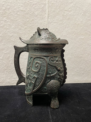 James Mont 1960's Inspired Cast Metal Owl Hinged Pitcher (Reproduction)