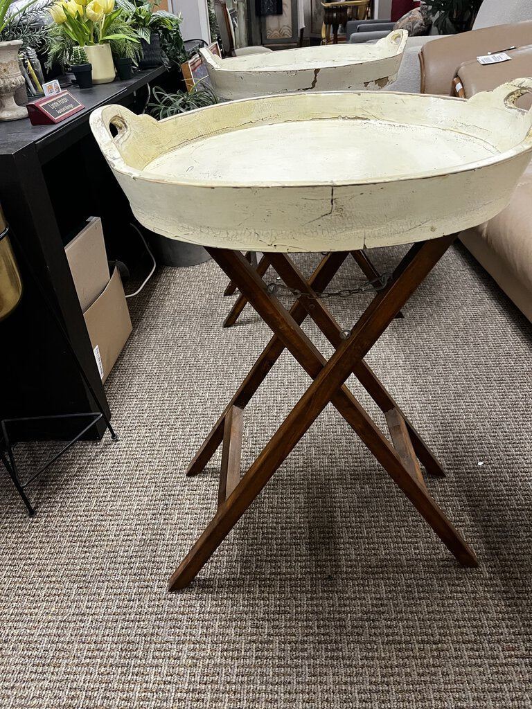 Yellow Wooden Tray With Stand