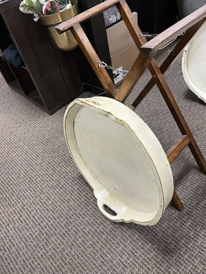 Yellow Wooden Tray With Stand