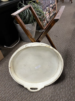 Yellow Wooden Tray With Stand