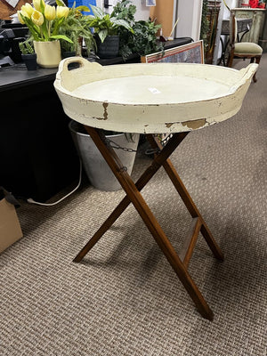 Yellow Wooden Tray With Stand