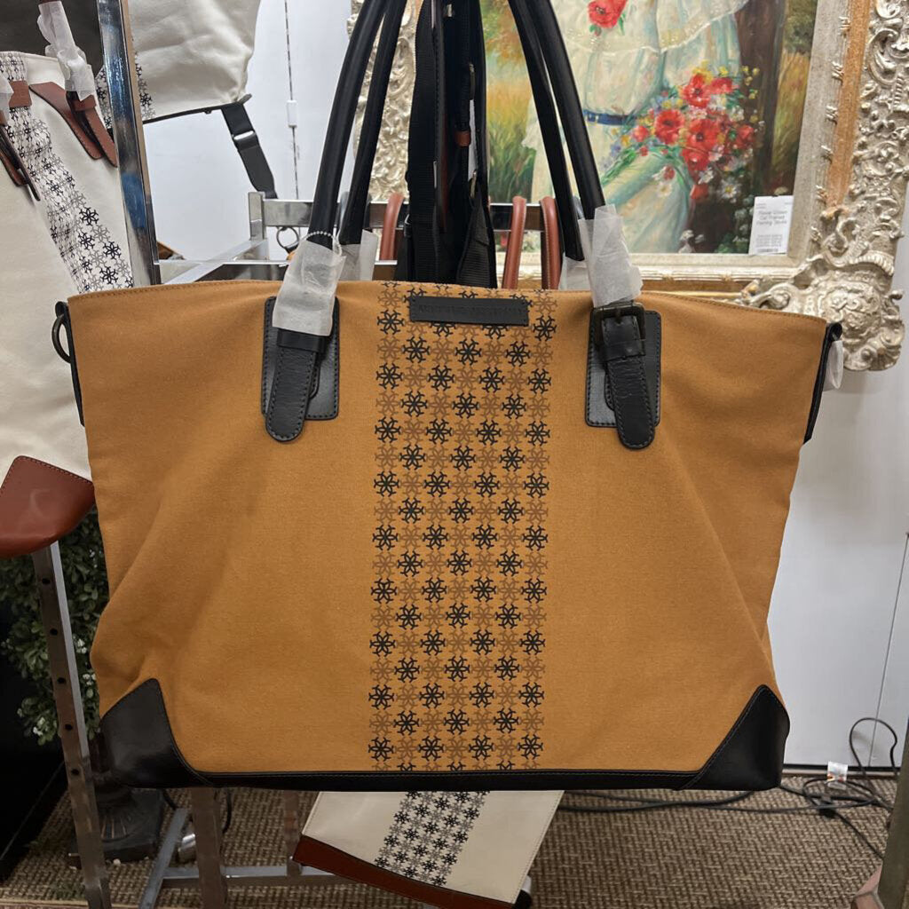 Urban Equestrian Tobacco Canvas Tote Large NEW With Strap
