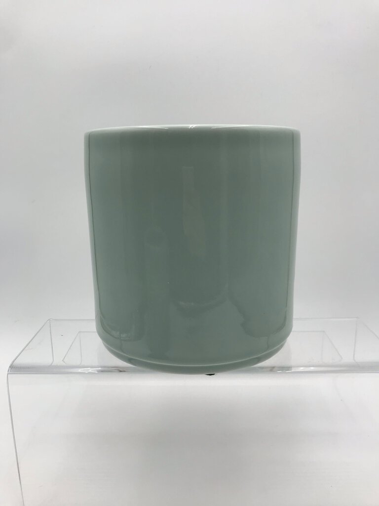 Celadon Glazed Ceramic Round Planter 7" Tall