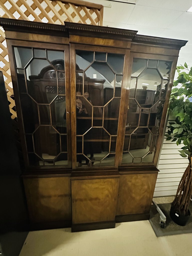 Georgian Style Break Front China Cabinet