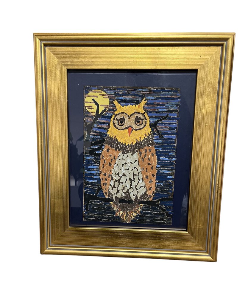 Dorothea Lasswell Owl Van Gogh Inspired Shredded Paper