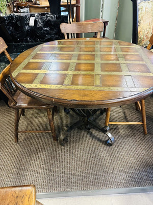 Spanish dining Table With 2 Leaves circa 1950. Plus Two 12" Leaves