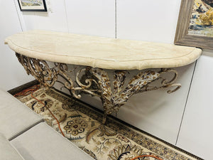 Marble Top Demi Lune Console Table